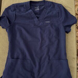 Jaanuu Navy Womens Small Scrub Top